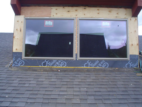 Bituthene has been installed over top of the sill plate where the window sits nd on the face of the dormer.